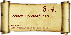 Bammer Annamária névjegykártya
